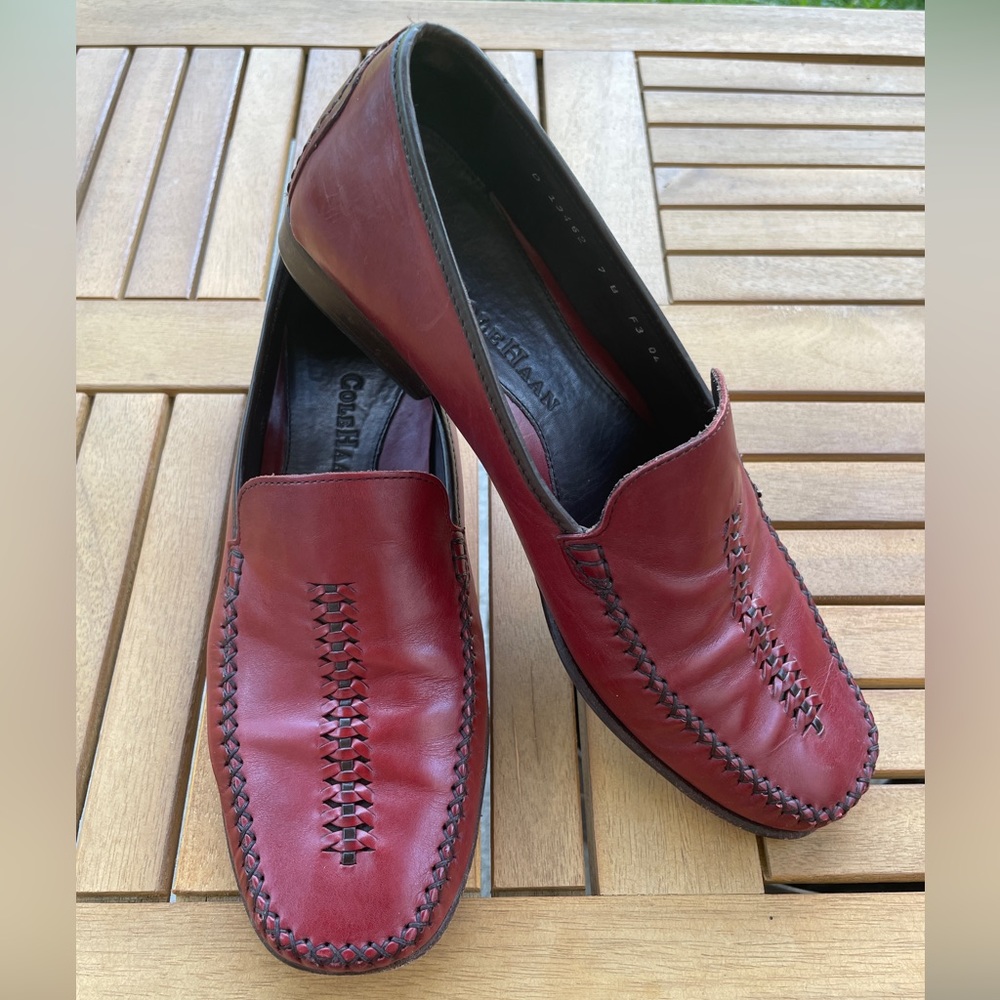 Cole Haan Red Leather Loafers 7 B